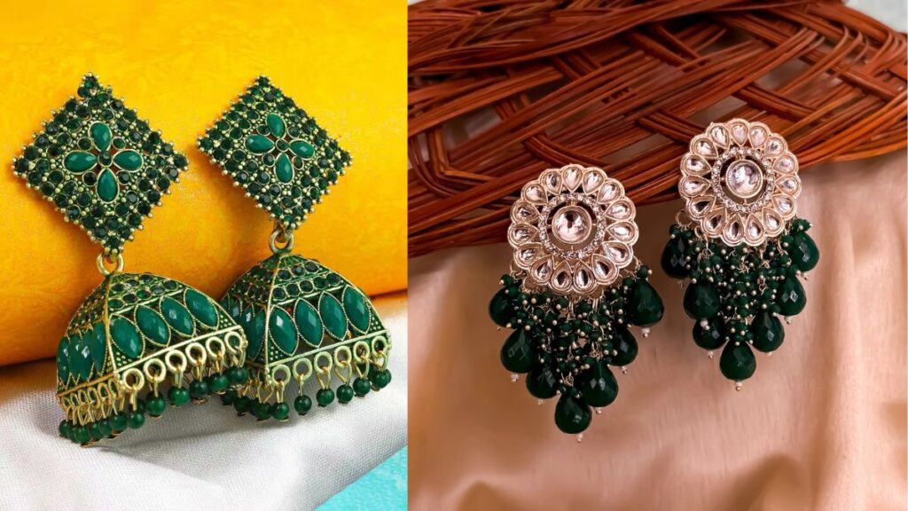 Green Coloured Earrings