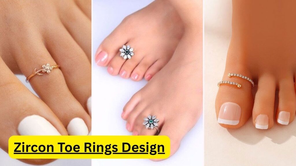Zircon Toe Rings Design