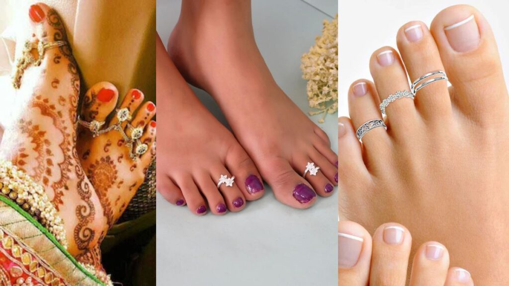 Triple Toe Ring Design with stones