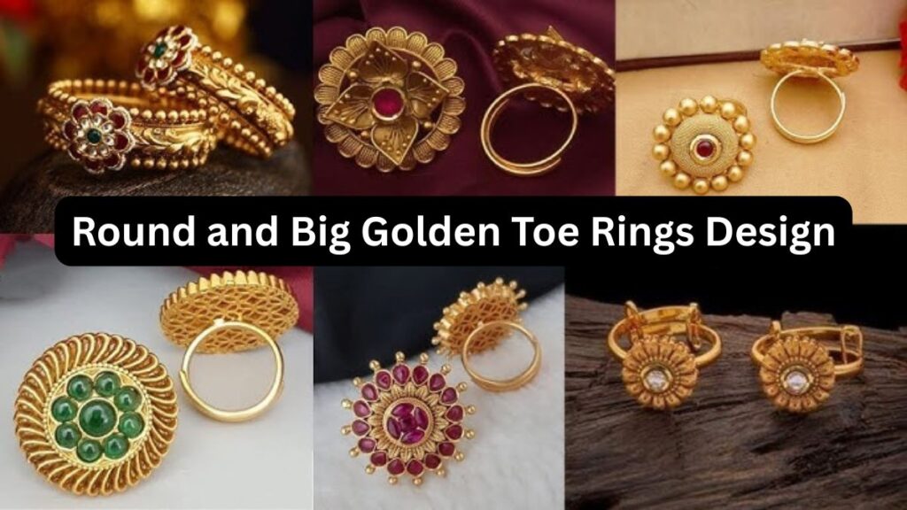 Round and Big Golden Toe Rings Design