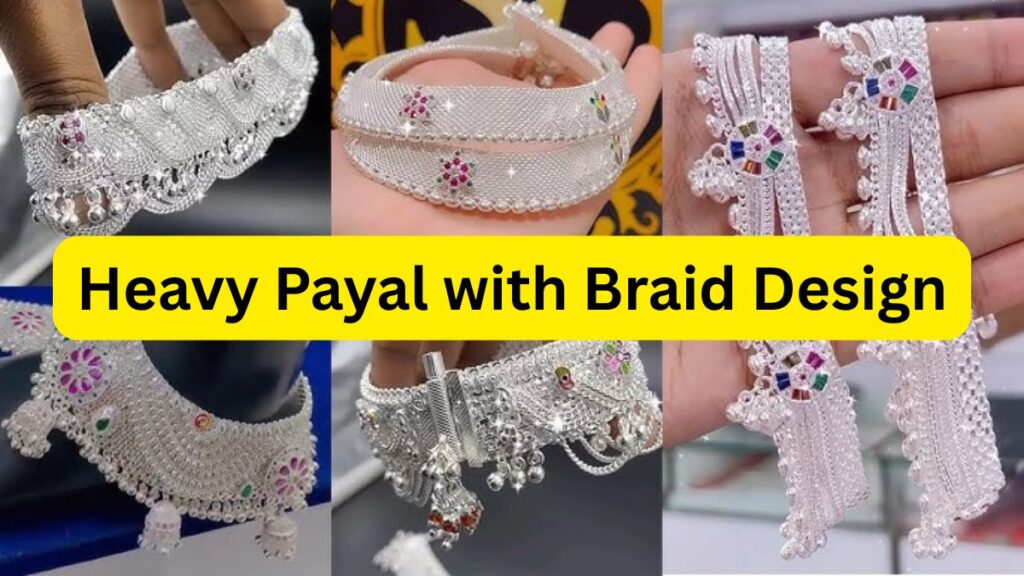 Heavy Payal with Braid Design