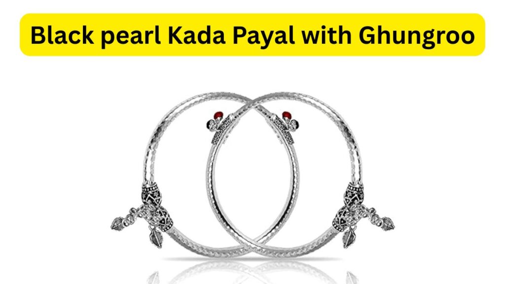 Black pearl Kada Payal with Ghungroo