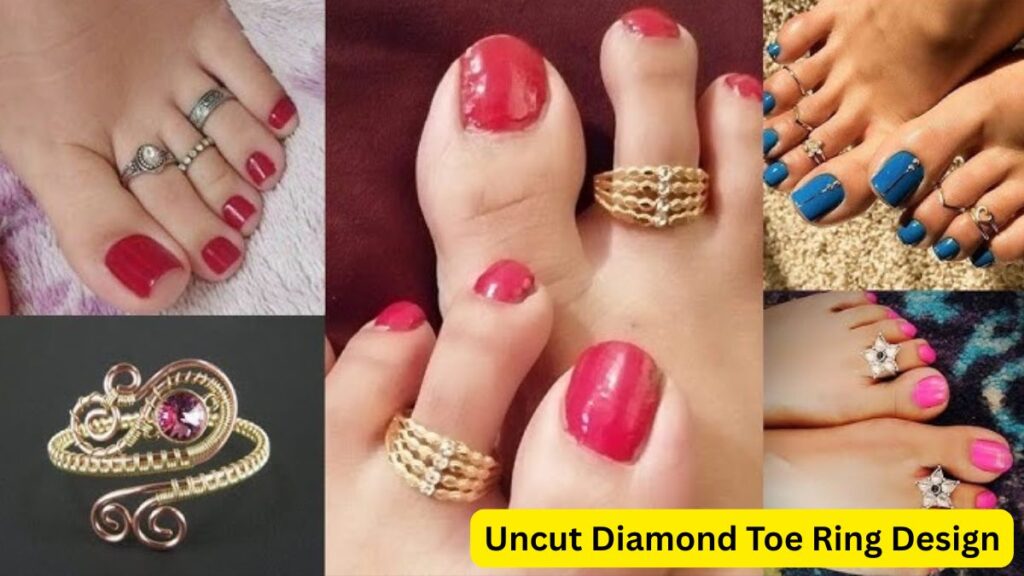 Uncut Diamond Toe Ring Design