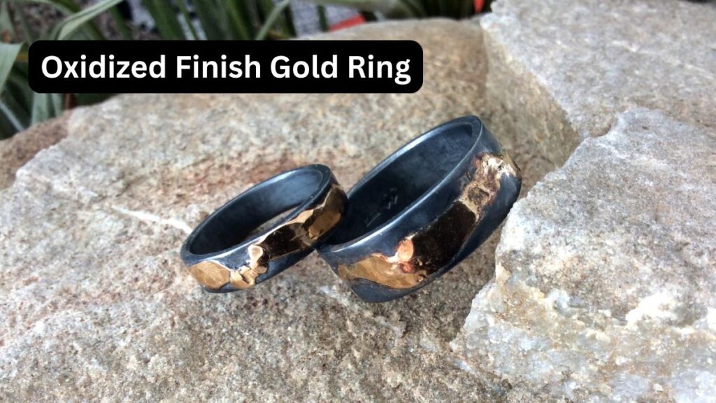Oxidized Finish Gold Ring