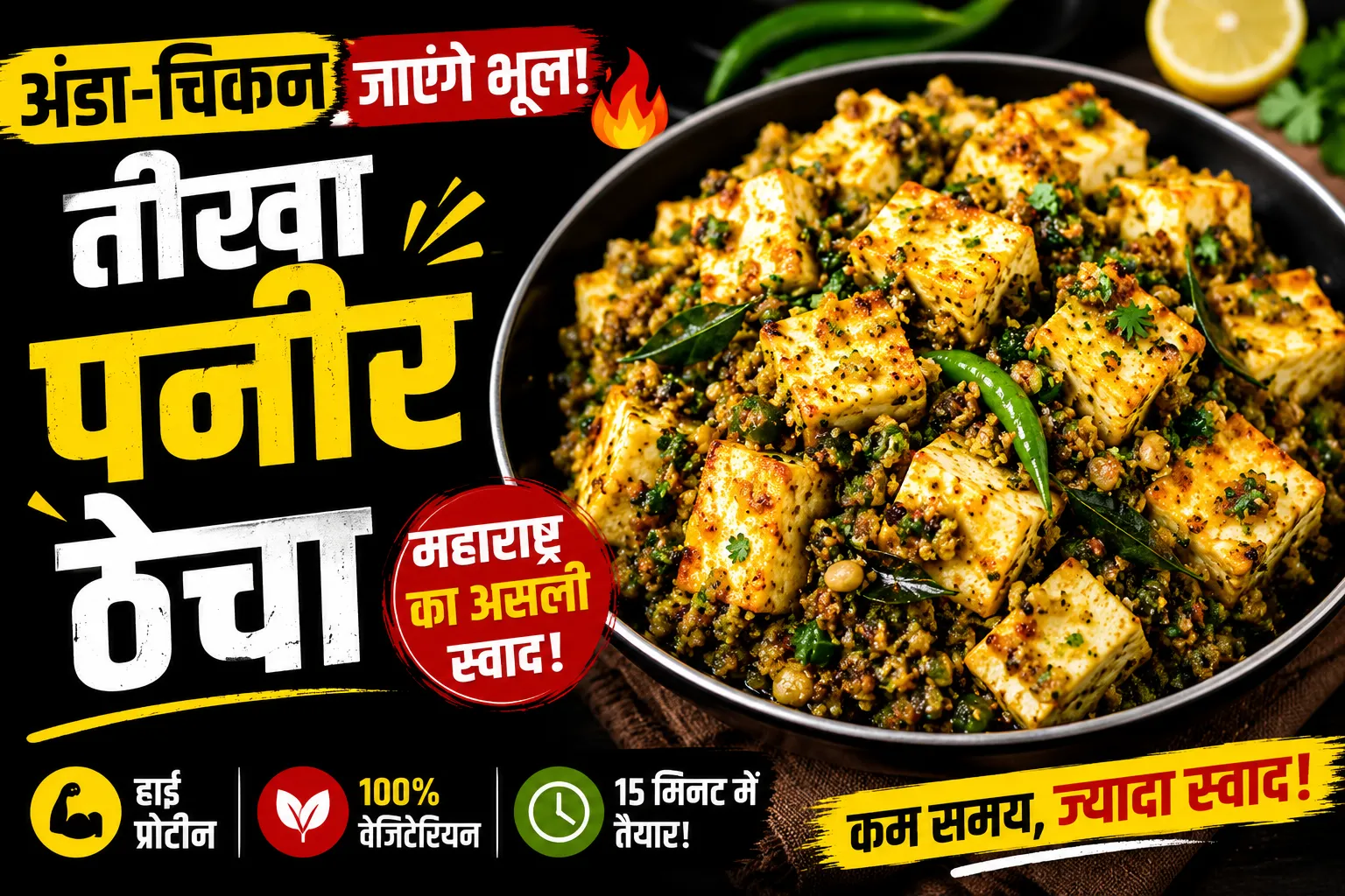 Paneer Thecha Recipe: अंडा-चिकन जाएंगे भूल! घर पर ट्राई करें महाराष्ट्र का हाई-प्रोटीन तीखा पनीर ठेचा, 15 मिनट में हो जाएगा तैयार