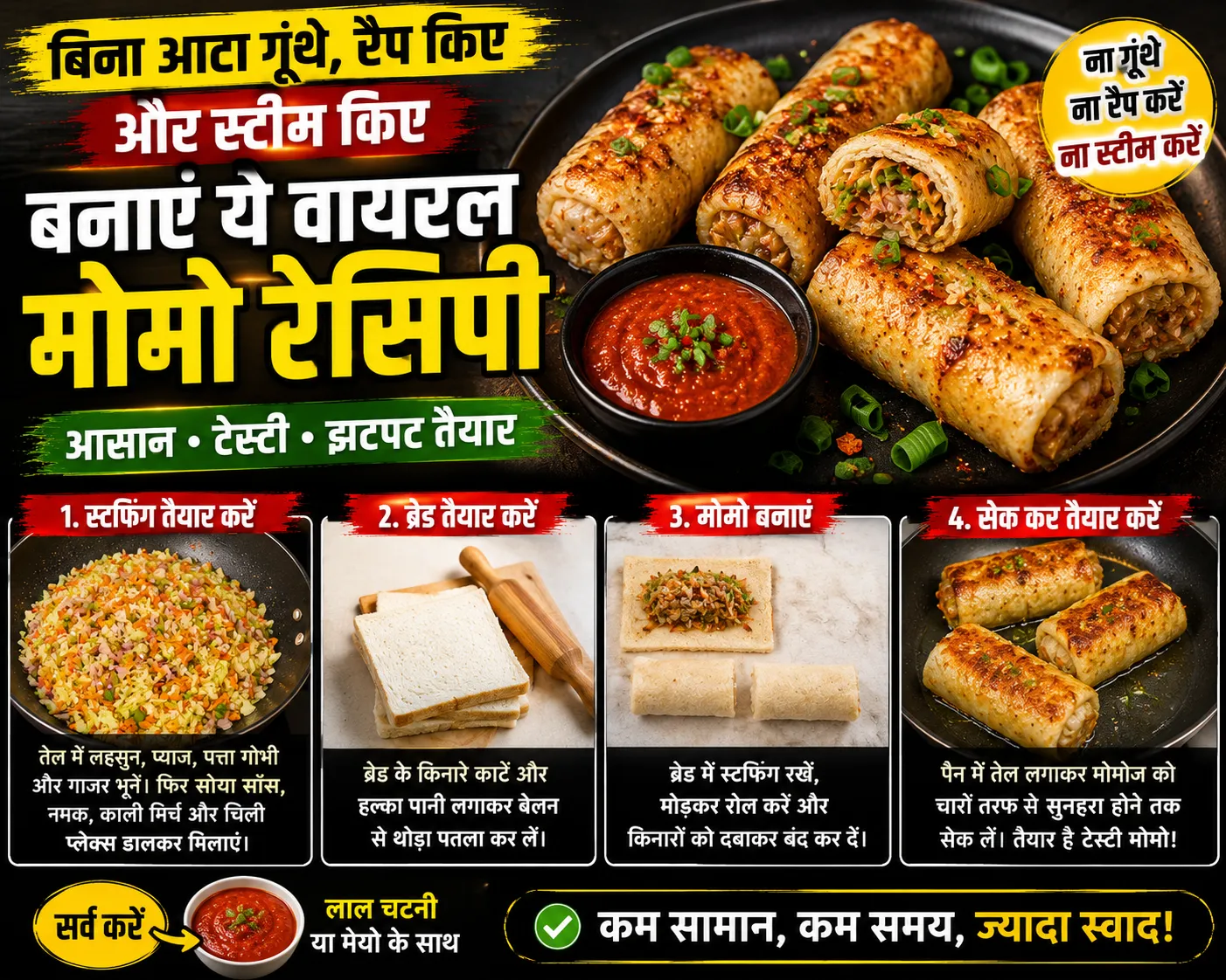 Viral Momos Recipe: बिना आटा गूंथे, रैप किए और स्टीम किए आसानी से बनाएं ये वायरल मोमो रेसिपी